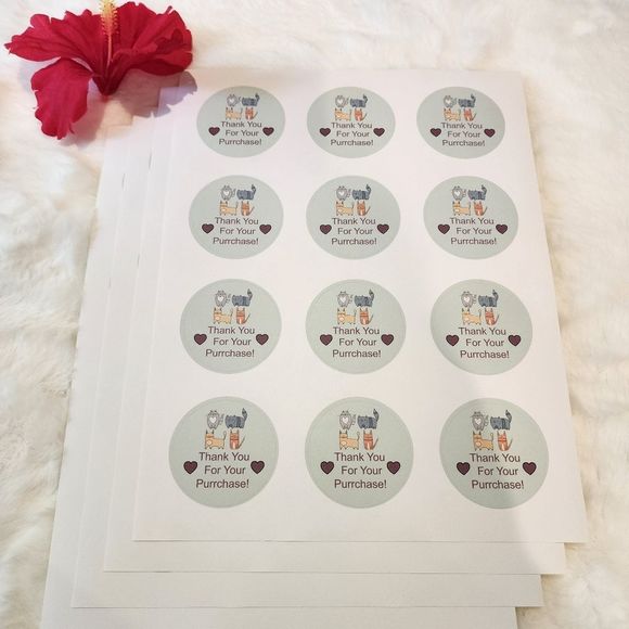 2in Round Thank You Matte Stickers - Picture 1 of 2